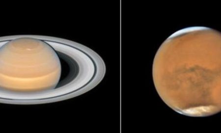 Marte e Saturno in posa per Hubble
