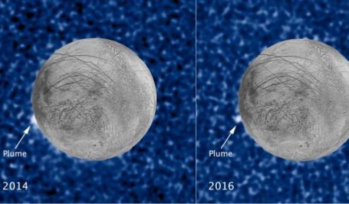 Pennacchi di vapore su Europa