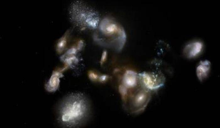 Vista la nascita di un ammasso di galassie