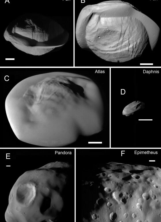 Le lune di Saturno, piccole e insolite