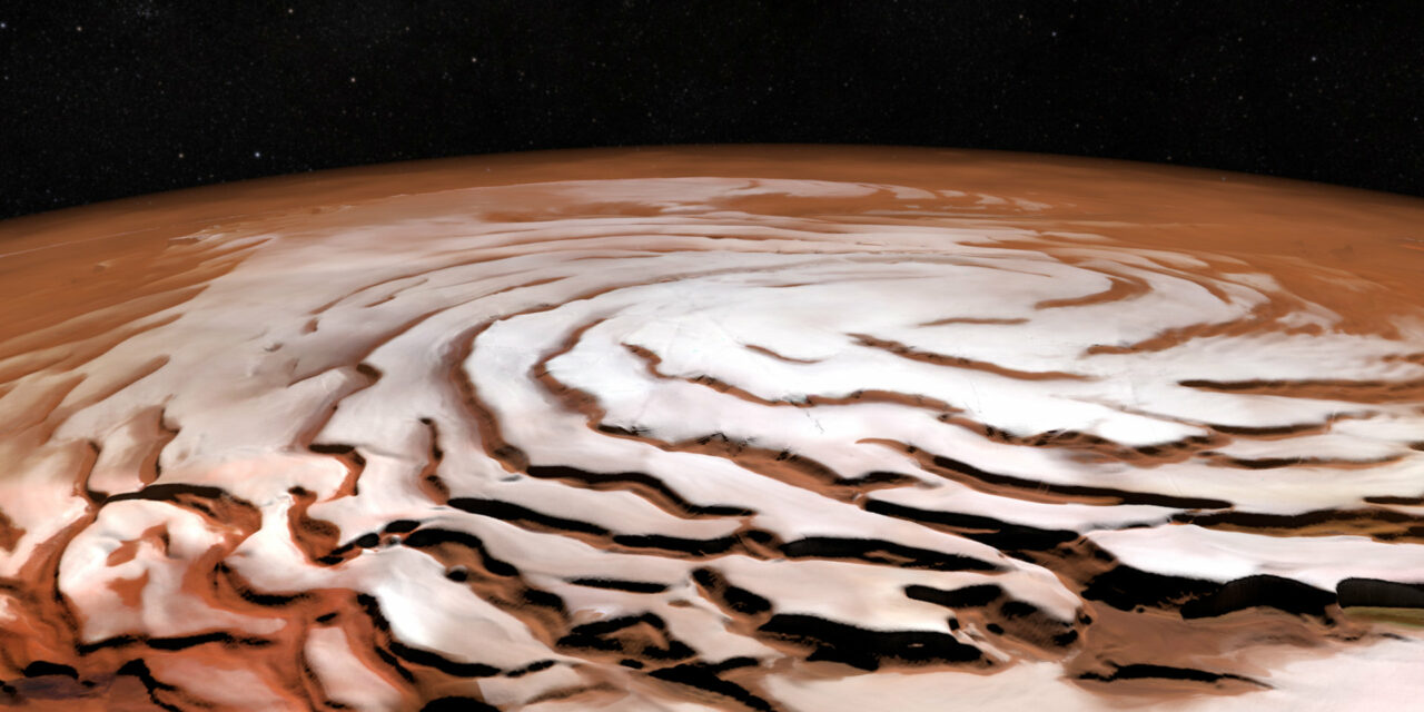 Tempeste e ghiaccio nell’occhio di Mars Express