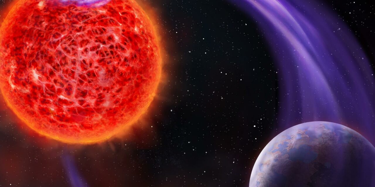 Le aurore extrasolari di una nana rossa