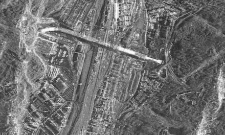 Il ponte di Genova visto dallo spazio