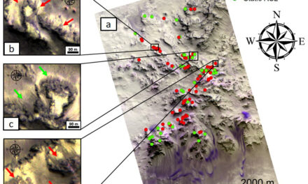 CaSSIS cerca la rugiada sui pendii di Marte