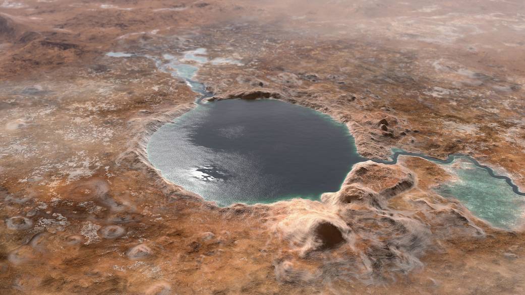 Il lago nel cratere Jezero