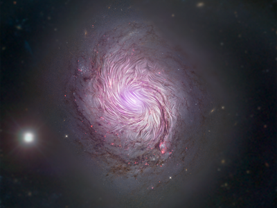 “Pennellate” di campi magnetici per NGC 1068