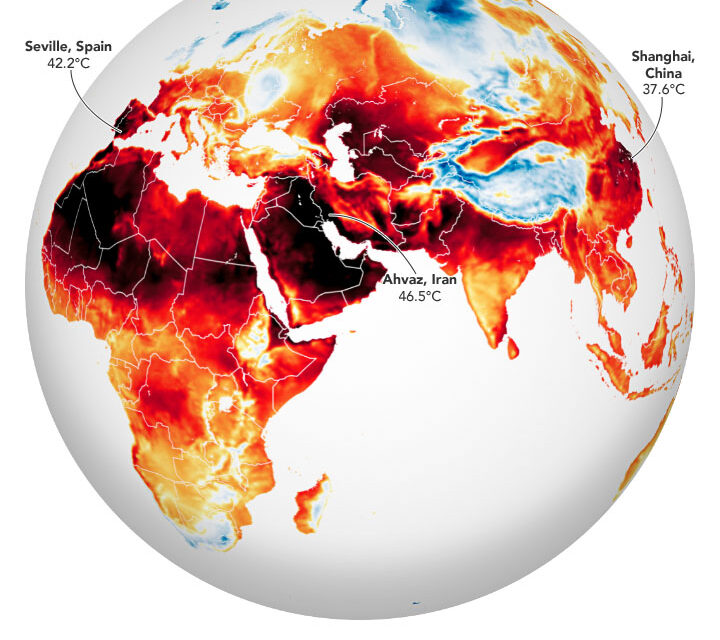 Roventi ondate di calore: battuti record di lunga data