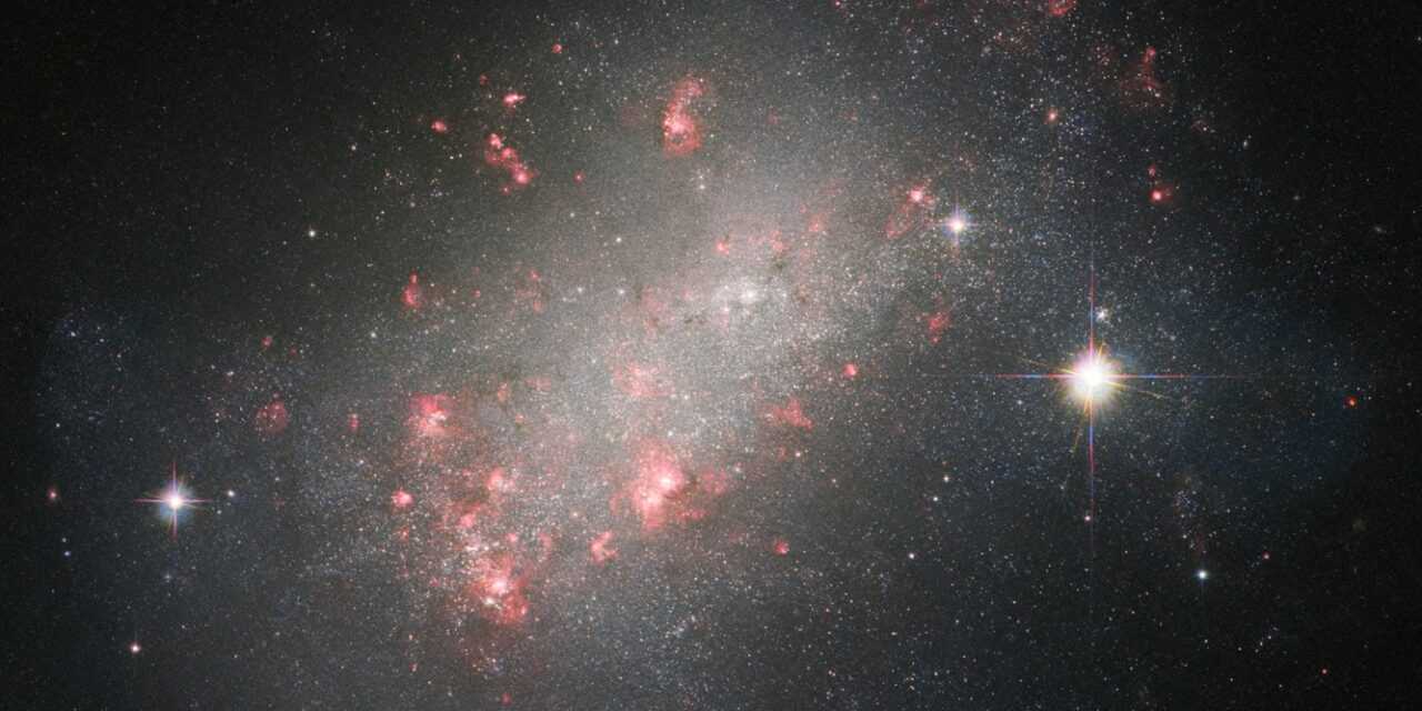 Una galassia irregolare e solitaria per Hubble