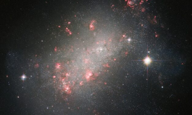Una galassia irregolare e solitaria per Hubble