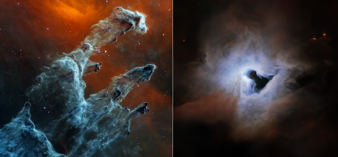 Ritratti a tinte fosche per Webb e Hubble