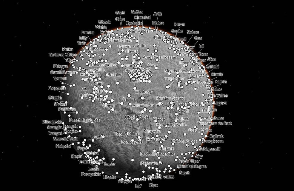 Mappa interattiva per nuovi esploratori marziani