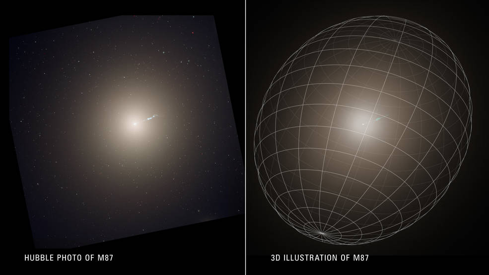 M87 galassia gigante immortalata in 3D
