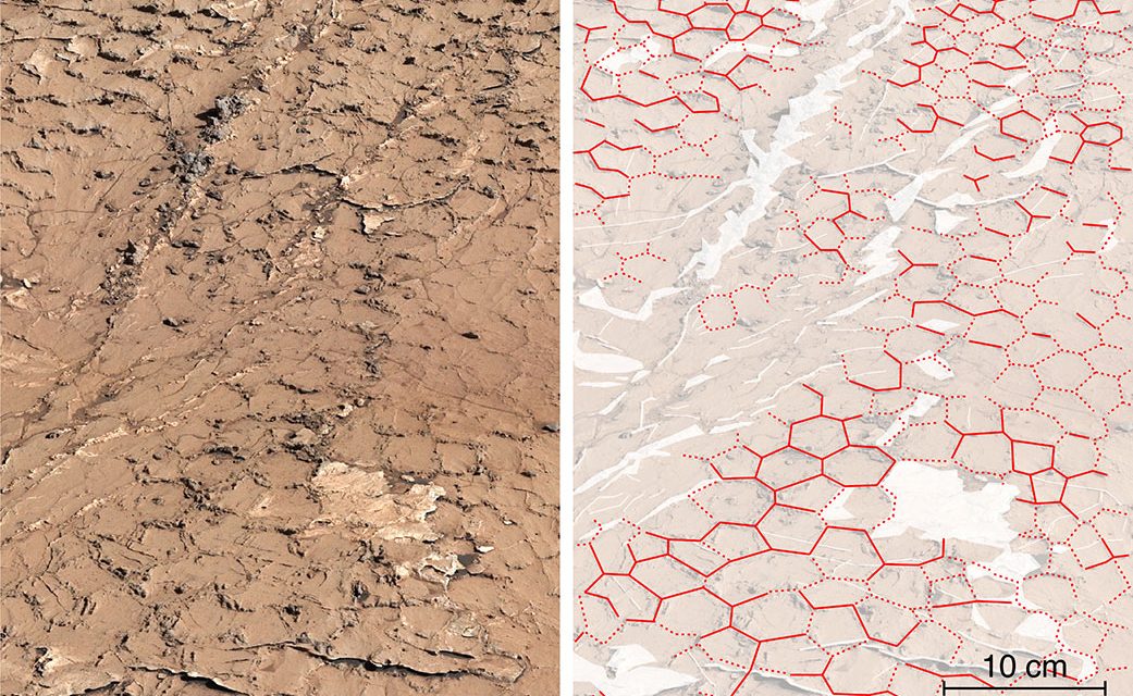 Curiosity perlustra il fango ‘geometrico’ di Marte