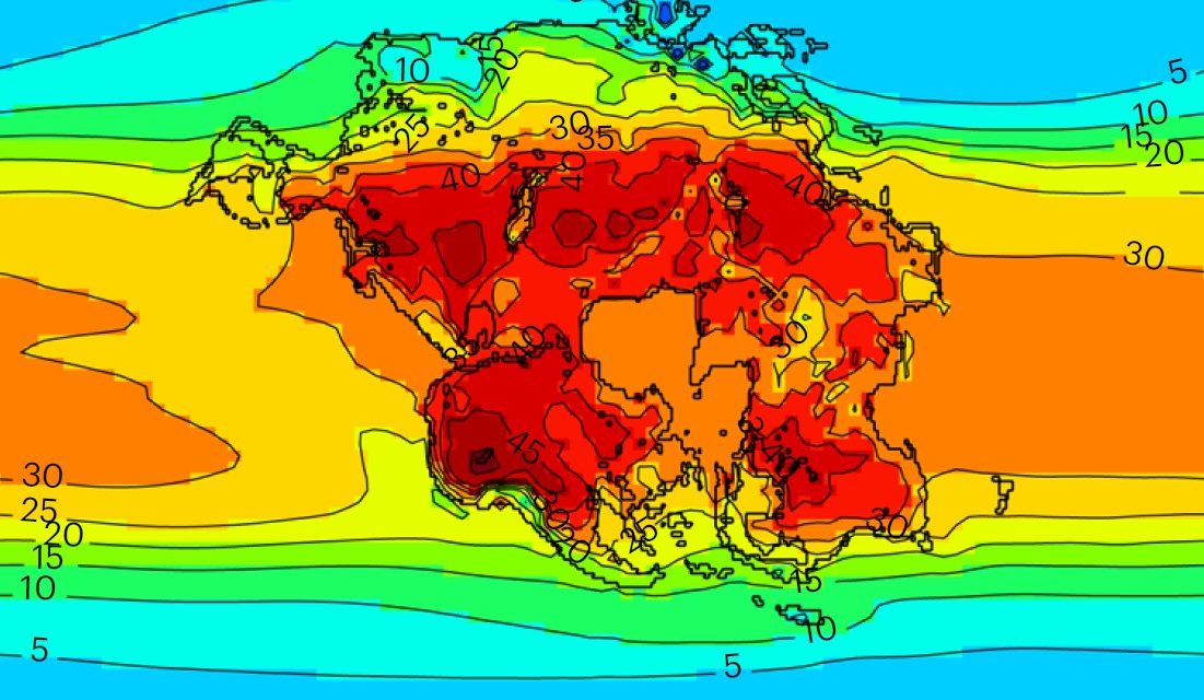 Un supercontinente arido e inospitale