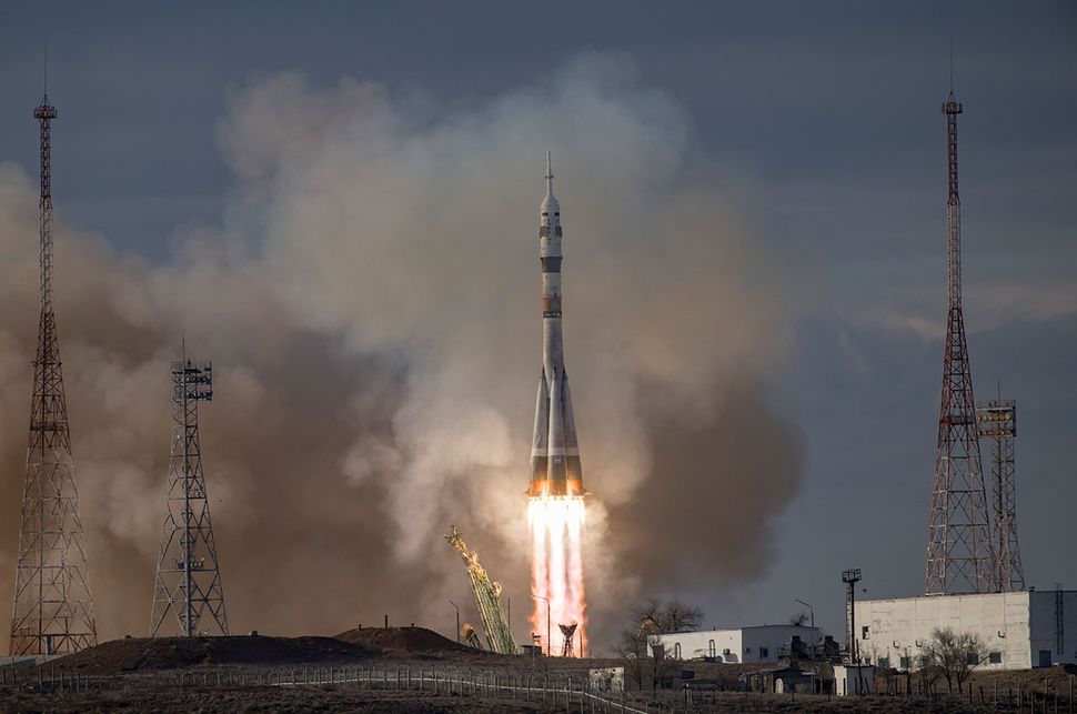 The Soyuz MS-25 spacecraft heads toward the International Space Station