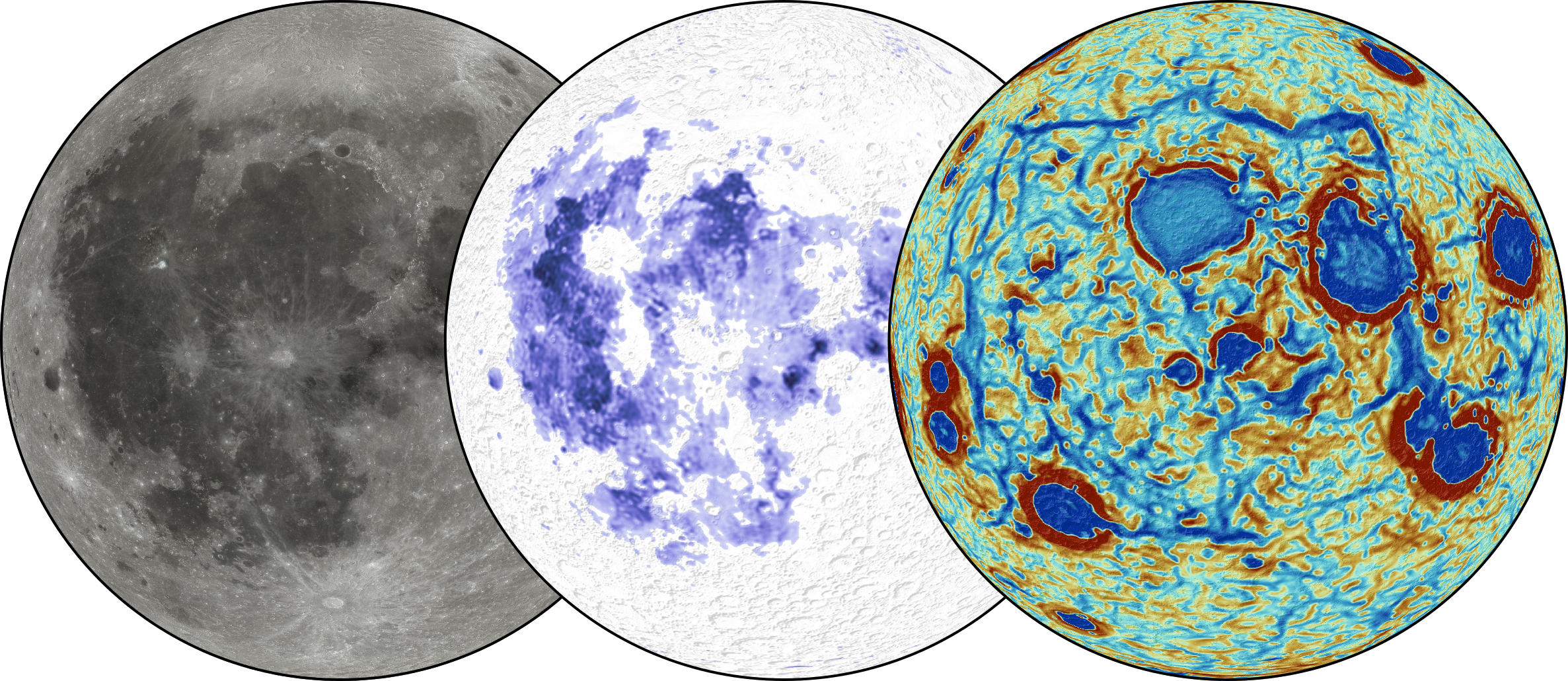 Illustrazione delle anomalie del terreno lunare riscontrate nello studio