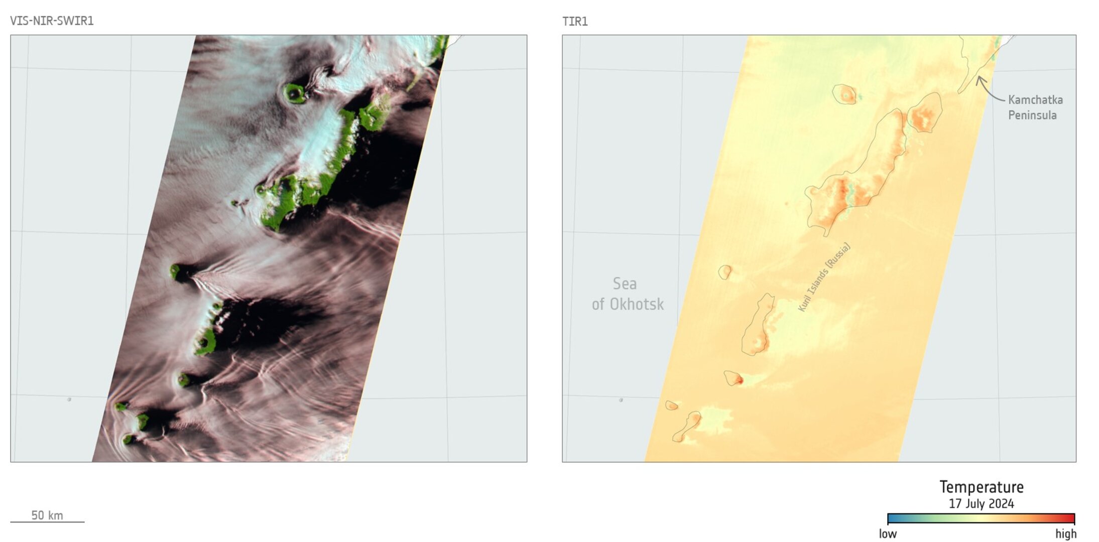 Le nubi orografiche sulle Isole Curili 