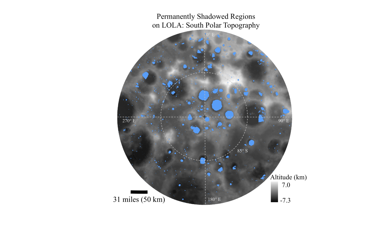 Luna, nuovi possibili depositi di ghiaccio d’acqua
