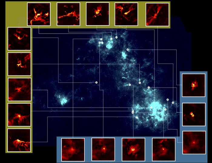 Soffici nubi molecolari cullarono stelle neonate