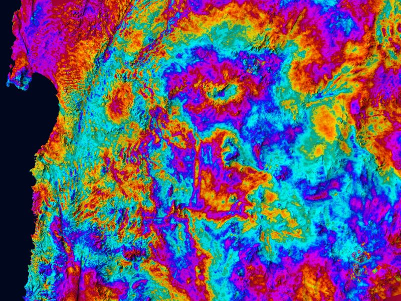 Inteferogramma realizzato con i dati di Sentinel-1C