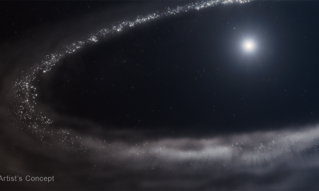 Acqua ghiacciata in un giovane sistema stellare