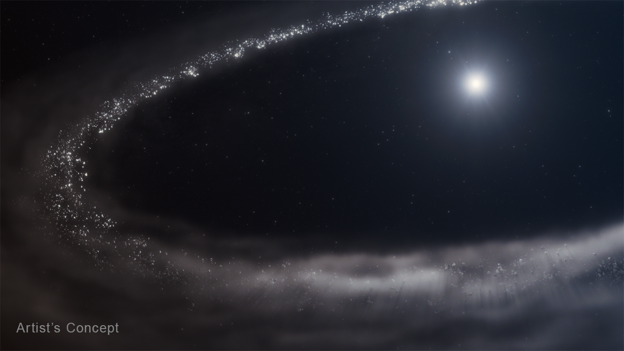 Acqua ghiacciata in un giovane sistema stellare