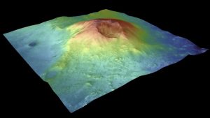 Un modello 3D del Jezero Mons(Cuevas-Quiñones et al., Communications Earth & Environment 2025 via Georgia Tech)