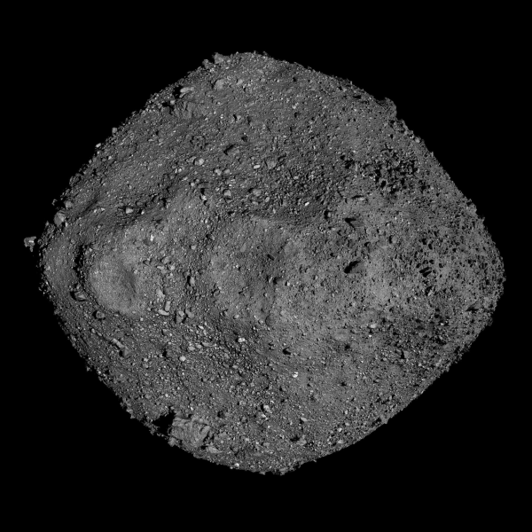 Come appare l'asteroide Bennu in un mosaico d'immagini scattate dalla sonda Nasa Osiris-Rex.(Image credit: Nasa/Goddard/University of Arizona)