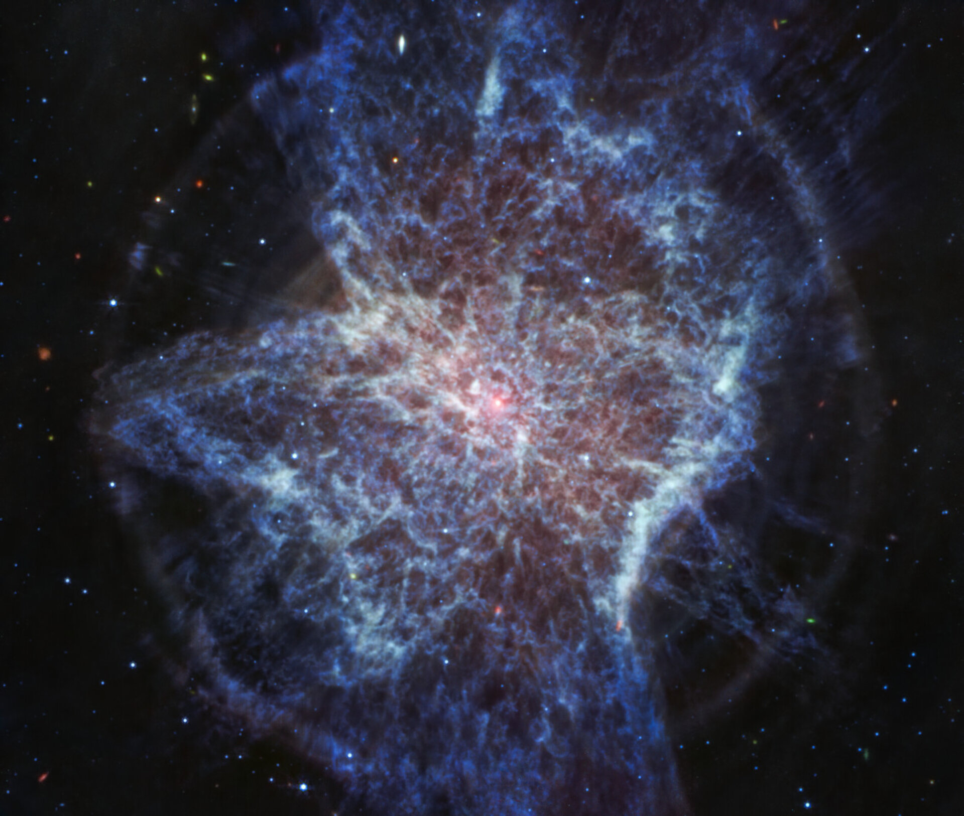 La nebulosa planetaria Ngc 6972 vista da Miri