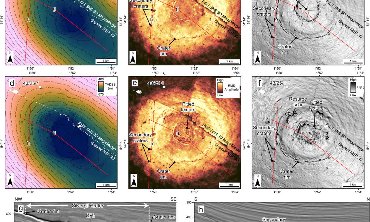 Il cratere terrestre Silverpit generato dall’impatto di un asteroide