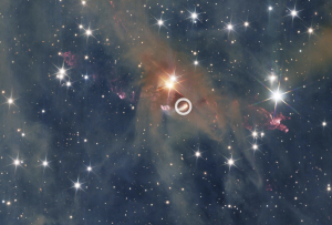 flussi di materiale color magenta emessi da oggetti luminosi in Ldn 1641