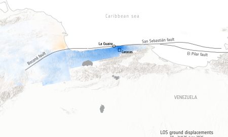 Sentinel-1 svela le impronte del terremoto in Venezuela