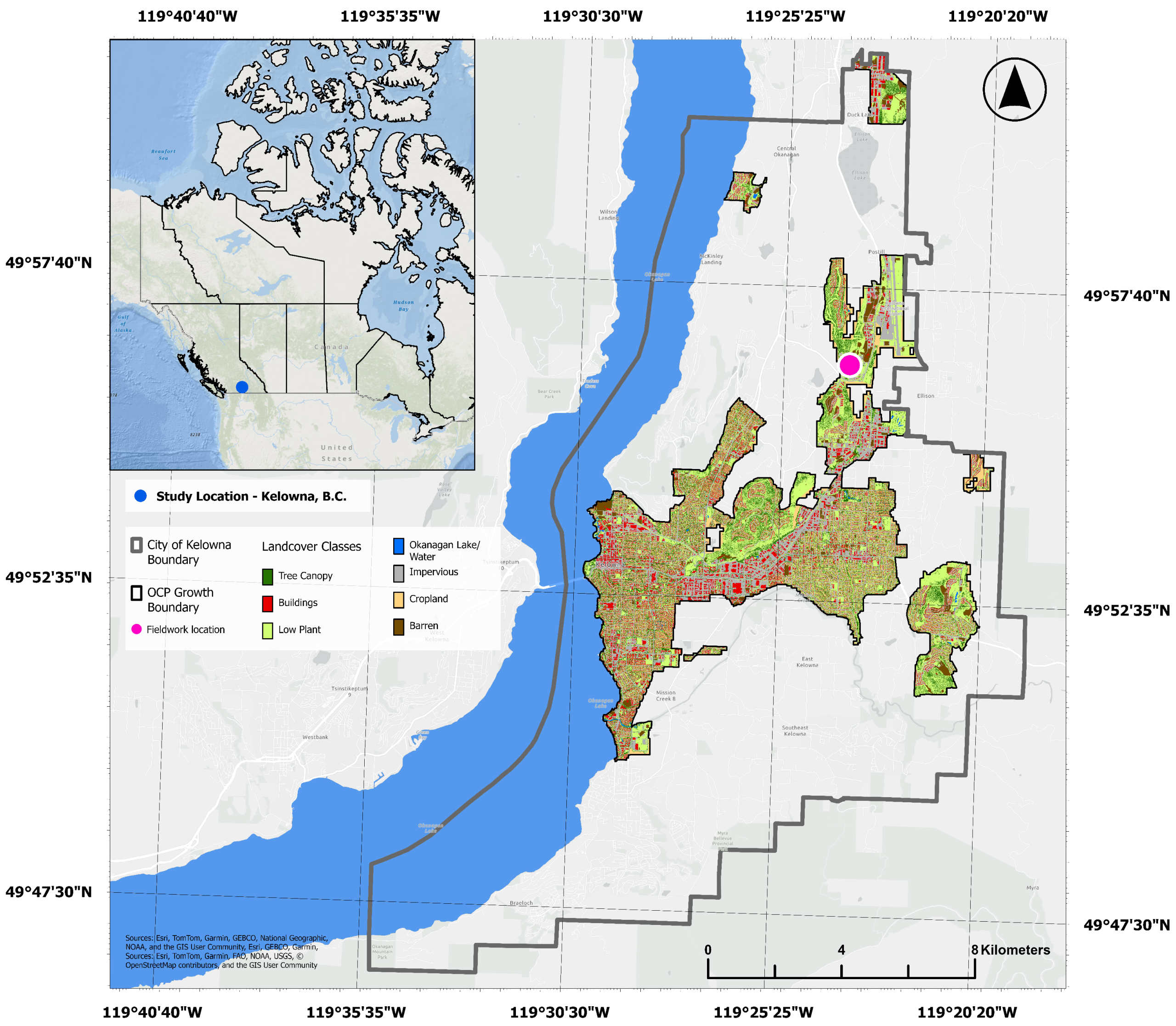 La mappa di Kelowna